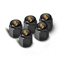 5Pcs Car Wheel Tire Valve Caps Metal Stem Cover For Porsche Panamera Spyder Carrera Macan Boxster Cayman Cayenne 911 Accessories