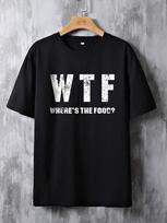 Manfinity LEGND Unisex Letter Slogan Graphic Drop Shoulder Casual Short Sleeve T-Shirt S