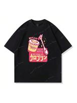New Style Summer Street Fashion Japan Anime  Cartoon Printed unisex's And Wounisex's Round Neck Short Sleeve T-Shirt S