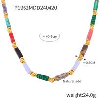 Dopamine Color Handmade Freshwater Pearl Necklace with Titanium Steel Pendant