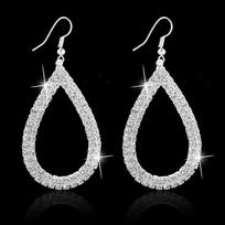 Trendy Rhinestone Water Drop Claw Chain Earrings