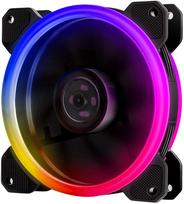 EASYDIY 120mm PC Case Fan with LED Ring, Silent Type, 25mm Thick, 1300rpm, 1 Fan (RGB - Rainbow Color)