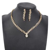 Cross-Border Fashion: New Style Rhinestone Necklace & Tassel Earring Set