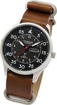 Slim Solar Radio Military Luminous Genuine Leather lad046 x [LAD WEATHER] Men's Watch, Design, Powered, Controlled, Style, Hands, Strap, (Black Brown)