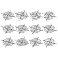 PATIKIL 120mm Fan Finger Grill, 12-Pack, Metal Grid Shield, Fan Shield, Protective Cover, Guard, 120x120mm Exhaust Fan, DIY Equipment, Computer, Black