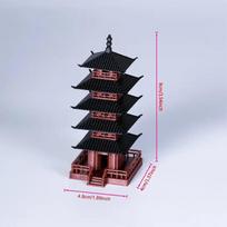 Mini Pagodos Statulėlė Kinijos Senovinio Pastato Modelis Paviljonų Dekoracijos Imitacinė Statulėlė Zen Sodas Akvariumas Bonsai Dekoracija