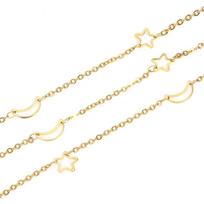1M 304 Stainless Steel Link Cable Chain Geometric Gold Plated Heart Connector Chain For Handmade DIY Jewelry Making Findings