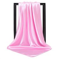 High Quality 90cm Head Scarf Square Solid Color Scarf Shawl Decorative Satin Headwraps Hair Accessories