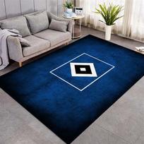 Hamburger SV Logo Area Rug, Non-Slip Black Floor Mat with Football Club Crest Print, Indoor Carpet for Soccer Fans 40x60cm( 15x23in )