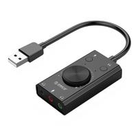 Docooler External Sound Card, USB Audio Adapter External Stereo Sound Card with Microphone Jack and 3.5mm Headphone Jack, Sound Card with Volume