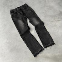 Y2K Vintage Slim Fit Jeans Trendy Washed Men Women Harajuku Hip Hop Straight Leg Pants Gothic Fringed Casual Micro Flared Pants S