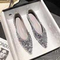 Ladies Footwear Pointed Toe Low Heel Elegant Party Women's Flat Shoes Young Popular Summer 2025 Spring Trend Quick Delivery Y2k 35