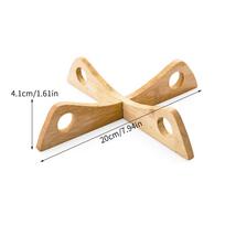 1 PC Bamboo Cross Pot Stand Trivet Pan Rack Heat Insulation Anti-Heat Wooden Cup Dish Holder Kitchen Gadget as pictures shown