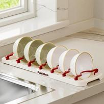 U-shaped Telescopic Dish Drying Rack Space Saving Draining Shelf Dish Drain Rack  Tableware Storage Red Bowl Rack