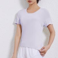 Women's Ice Silk Slim-Fit Quick-Dry Yoga & Running T-Shirt - Short Sleeve, Round Neck, Summer Activewear