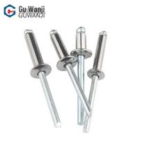 GUWANJI 304 Stainless Steel Open-End Flat Round Head Blind Rivets M4x10 (50 Pcs/Pack)