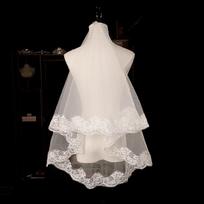 New Lace Embroidery Edge Bridal Veil White Ivory 1 Layer Wedding Veil Women's Tulle