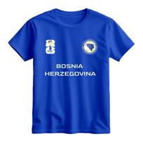 Bosnijos ir Hercegovinos futbolo sirgaliaus marškinėliai Vyrams ir Moterims Vasariniai Medvilniniai Drabužiai Apvalia Kaklo Trumpomis Rankovėmis Marškinėliai S