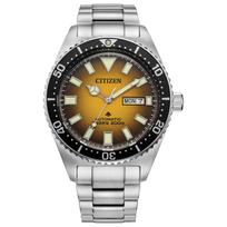 Citizen Promaster Dive Automatic 3-Hand Wristwatch 41mm Silver Tone Yellow Dial Luminescent Men's Modern