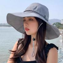 Korean Style Women's Sun Hat Japanese Wide Brim Sun Hat Spring Bowknot Fishmen Hat  Unisex