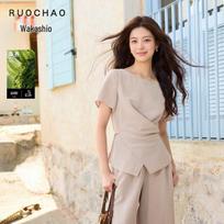 Sancai Plus Size Women's Summer Top & Wide-Leg Pants Set L