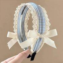 Elegant Lace Bow Headband Adjustable Non-slip Wash Face Head Band Fashion U Shape Hair Hoop Women Girl Hair Accessory
