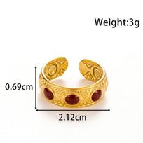 Irregular Stainless Steel White Drip Oil Wide Rings for Women Retro Classic Adjustable Opening Rings Trend Wedding Jewelry Gifts