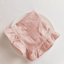 Solid Color Ruffled Edge Place Mat Cotton Insulated Mat Romantic Coaster  Wedding 13.78X19.69 in