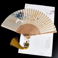 Vintage Bamboo Folding Fan Traditional Double Side Fan Carved Hollowed-Out Fan  Hanfu Matching