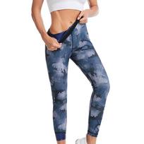 Women Camouflage High Waist Sweatpants, Abdomen Slimming Breathable Quick Dry Sports Pants for Fitness Workout S mėlyna