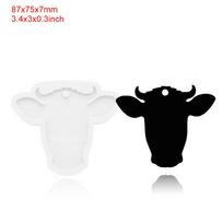 1pcs Cow, Bull Head Keychains Mold Silicone Mold Clay Diy Jewelry Making Glitter Epoxy Resin Mould Cake Decoration Accessories 0006