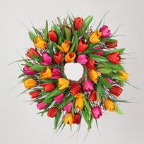 Wholesale Tulip Flower Wreath For Home Decoration Dense Floral Garland Door Hanging Characters)