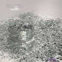 Pure Silver Solvent-Resistant Hexagonal Glitter for Nail Art & Stage Makeup 5ml
