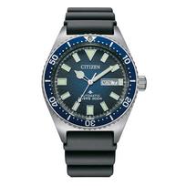 Citizen Promaster Sea Dive Automatic Watch Men's Black Polyurethane Strap Blue Gradient Dial Casual