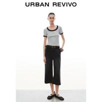 UR2026 Women's Slim Fit Contrast Trim Short Sleeve T-Shirt XL