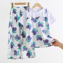 2024 Odell Patchwork Cotton Gauze Wide-Leg Pants Set for Kids Sizes 140-170