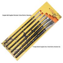 Nail Art Practice Set: 6 Flat Brushes for 3D Flower & Color Painting