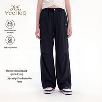 YEEHOO Kids' Moisture-Wicking Sun-Protective Cargo Pants 175 juoda