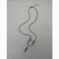 Cross Pendant Necklace For Men Women Stainless Steel Layered Chain Fashion Accessory