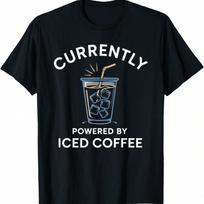 Currently Powered By Iced Coffee Drinker Wounisex Barista T-Shirt S