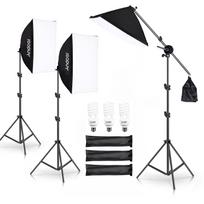 Studijos fotografijos apšvietimo rinkinys Softbox apšvietimo rinkinys su 45W LED lempute * 3 50x70cm Softbox * 3 European regulation 220V