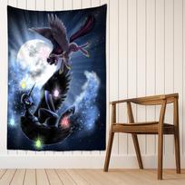 Condor Moon Tapestry Wall Hanging Dark Starry Universe Psychedelic Witchcraft Tapez Hippie Mural Dorm Decor 95x70cm
