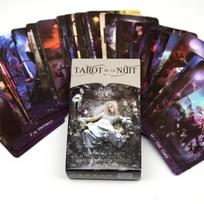 1 vnt. Taro De La Nuit kortų, 78 kaladžių, „Oracle“ angliško būrimo leidimas, „Borad Playing Games“ gray