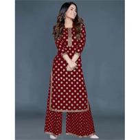 Gražus dizainerio viskozės kurti salwar kameez komplektas Indijos Bolivudo kurta sharara VF-106a XL-42