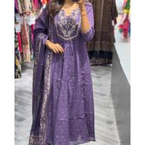 Moteriškas dizainerio kurti kelnių dupatta komplektas Indijos Bolivudo viršus tunika salwar kostiumas VFP-1845a M-38