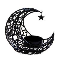 Eid Mubarak Ramadan Metalinis žvakidė Mėnulio formos žvakidė Namų stalo ornamentas Miegamojo vitrinai Svetainei