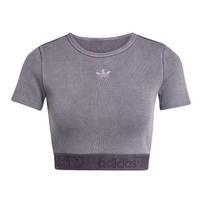Adidas Originals Essentials Rib Washed Slim Fit Fashion Short Sleeve T-Shirt Women Tops JW3573 S