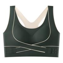 Plus-Size Seamless Sports Vest: Cross-Buckle, Wire-Free, Shockproof, with Chest Pad. XL (60-70kg)