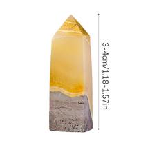 Crystal Wand Natural Hexagonal Citrine Stone Statue Hexagonal Point Stone Figurine Desk Decor Home Decorations For Meditation