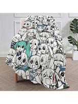 Mielas H-Hatsune M-Miku Anime Mergaitė Kawaii Antklodė Pliušinis Sumuštinio Sofos Kilimas Svetainei Biurui Miegamajam Gimtadieniui Namų Kelionei Dovana 75X95CM